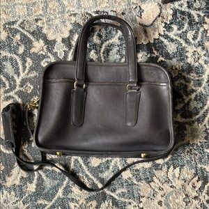 Vintage Black Coach Flight Bag